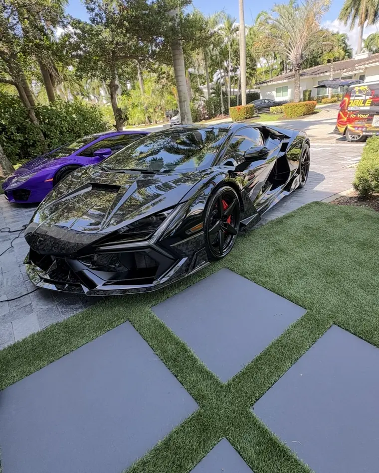 Detailed black Lamborghini with high-gloss finish